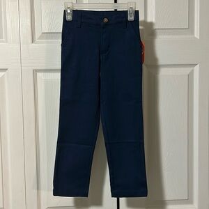 2 pairs of Wonder Nation Navy Blue Flat Front Twill Pants, boys size 6 slim
